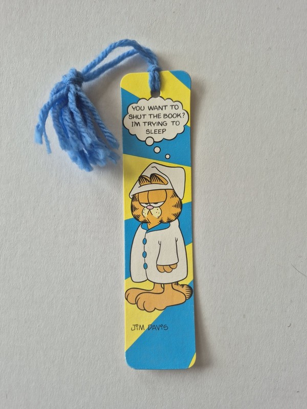 Vintage 1978 Garfield Cat Jim Davis Bookmark Shut The Book Im Trying To Sleep