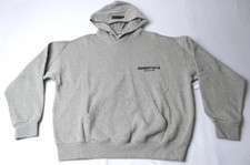 Essentials Fear Of God Men's SS'22 Flocked Logo Hoodie NC3 Dark Oatmeal Small