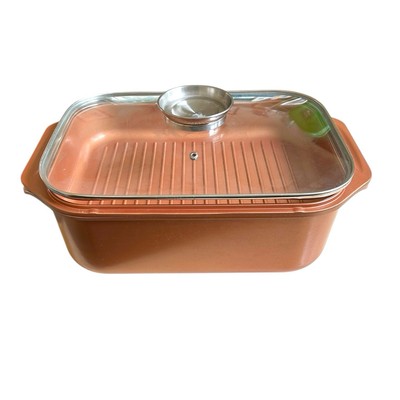 Copper Chef Wonder Cooker XL 14  X 10  X 5  Grill, Roaster Pan And Lid.