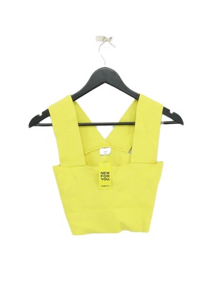 Sheike Damen Top S gelb Viskose mit anderen ärmellosem eckigem Ausschnitt Basic