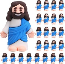 25 Pcs Mini Jesus Figurines Bulk Original Design Rubber Mini Jesus Figures