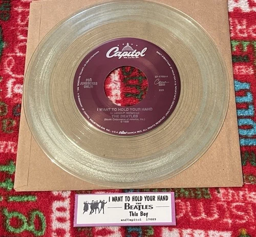 The Beatles 45 Record I Want To Hold Your Hand 1994 Clear Vinyl Jukebox