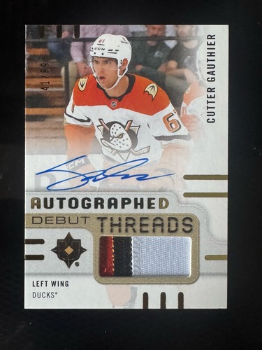 Cutter Gauthier #ADT-CG 2024 Ultimate Collection Autograph Debut Threads card