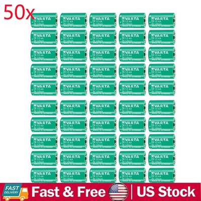 50Pcs Varta CR1/2 AA 3V  Battery CR14250 Cylindrical 950mAh CR-1/2-AA US