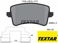 Textar 2460601 Bremsbelagsatz FüR Scheibenbremse Bremsbelagsatz FüR Audi