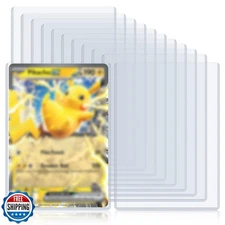 Rainmae 30 Pack 5.4" x 7.5" Jumbo Card Sleeves, Rigid Photocard Protectors fo