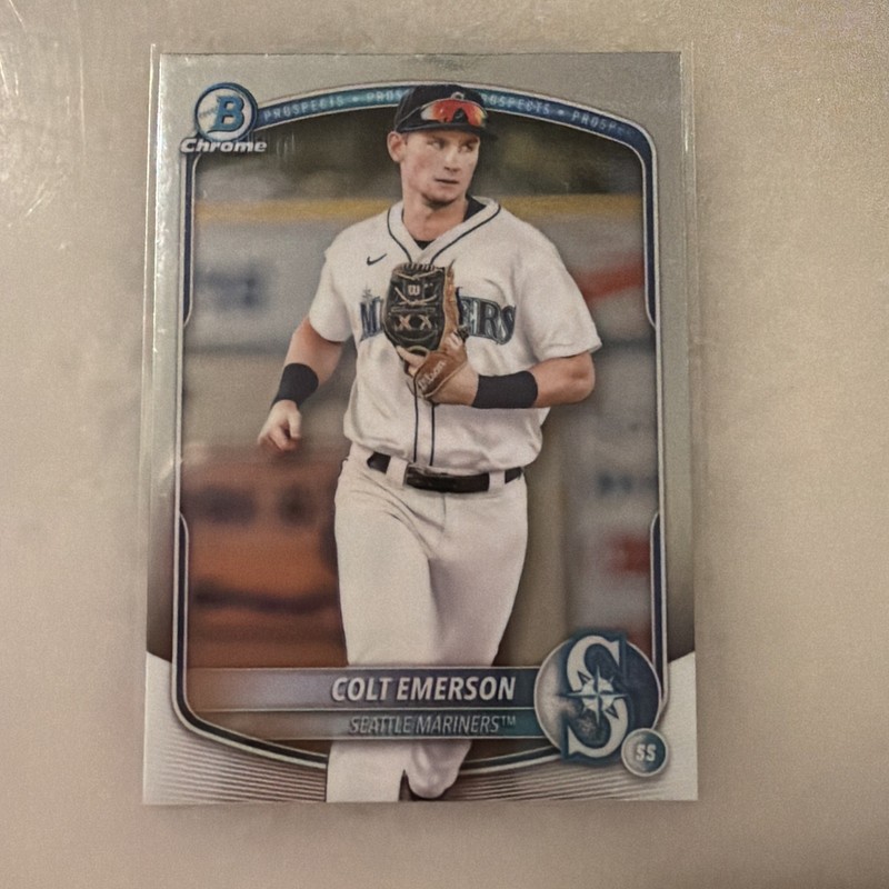 2025 Bowman Chrome Prospects Colt Emerson #BCP-17 (RC) - Seattle Mariners