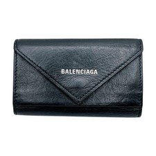 Balenciaga 499204 Key Case Leather Black Silver Unisex Authentic Luxury