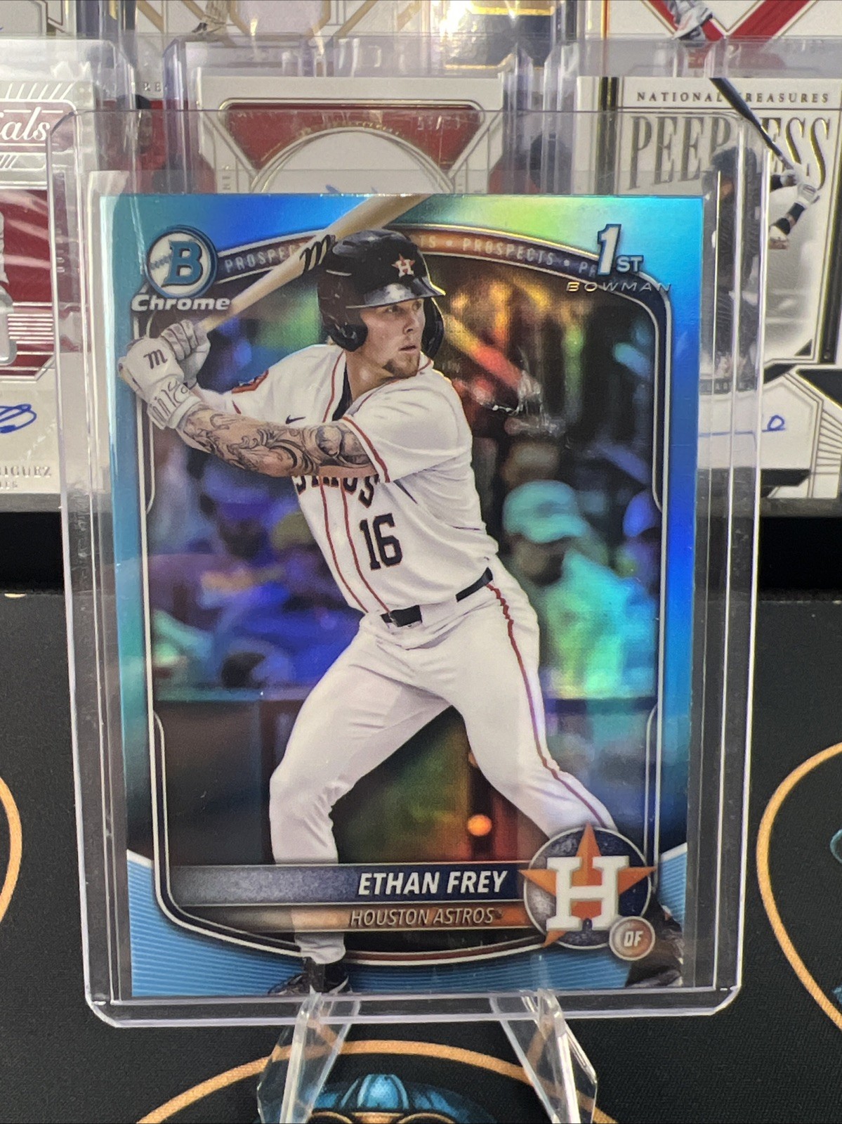 2025 Bowman Chrome Draft Ethan Frey BDC-67 Sky Blue Refractor Astros