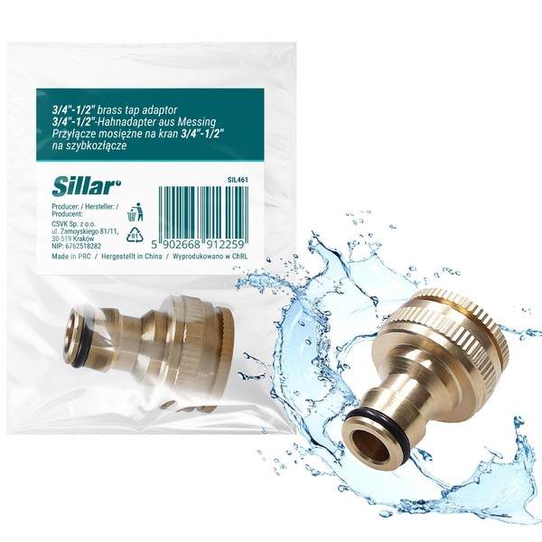 Messing Sillar Wasserhahnanschluss - Schnellkupplung 1/2 3/4 Zoll Adapter Robust-image