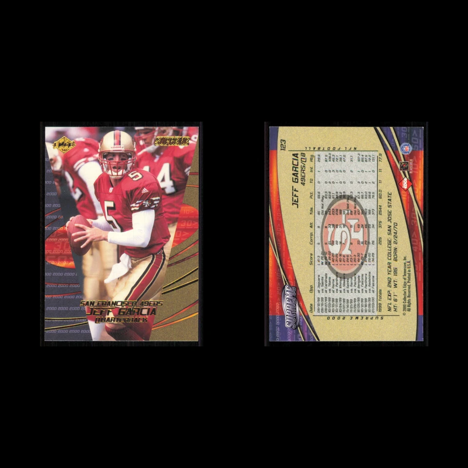 Jeff Garcia #123 2000 Collectors Edge Supreme San Francisco 49ers Football Card - Image 3 of 3
