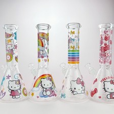 Bicchiere gorgogliatore tubo acqua fumo carino bong vetro gattino 10" con cattura ghiaccio