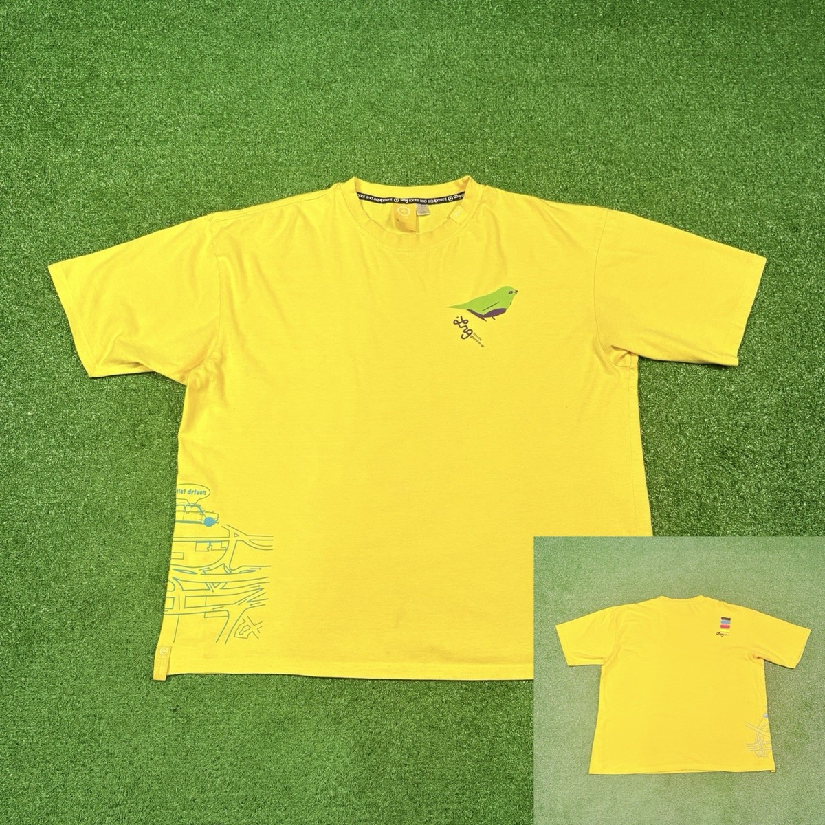 Vintage 2000s Lifted Research Group LRG Artist Driven Yellow T 