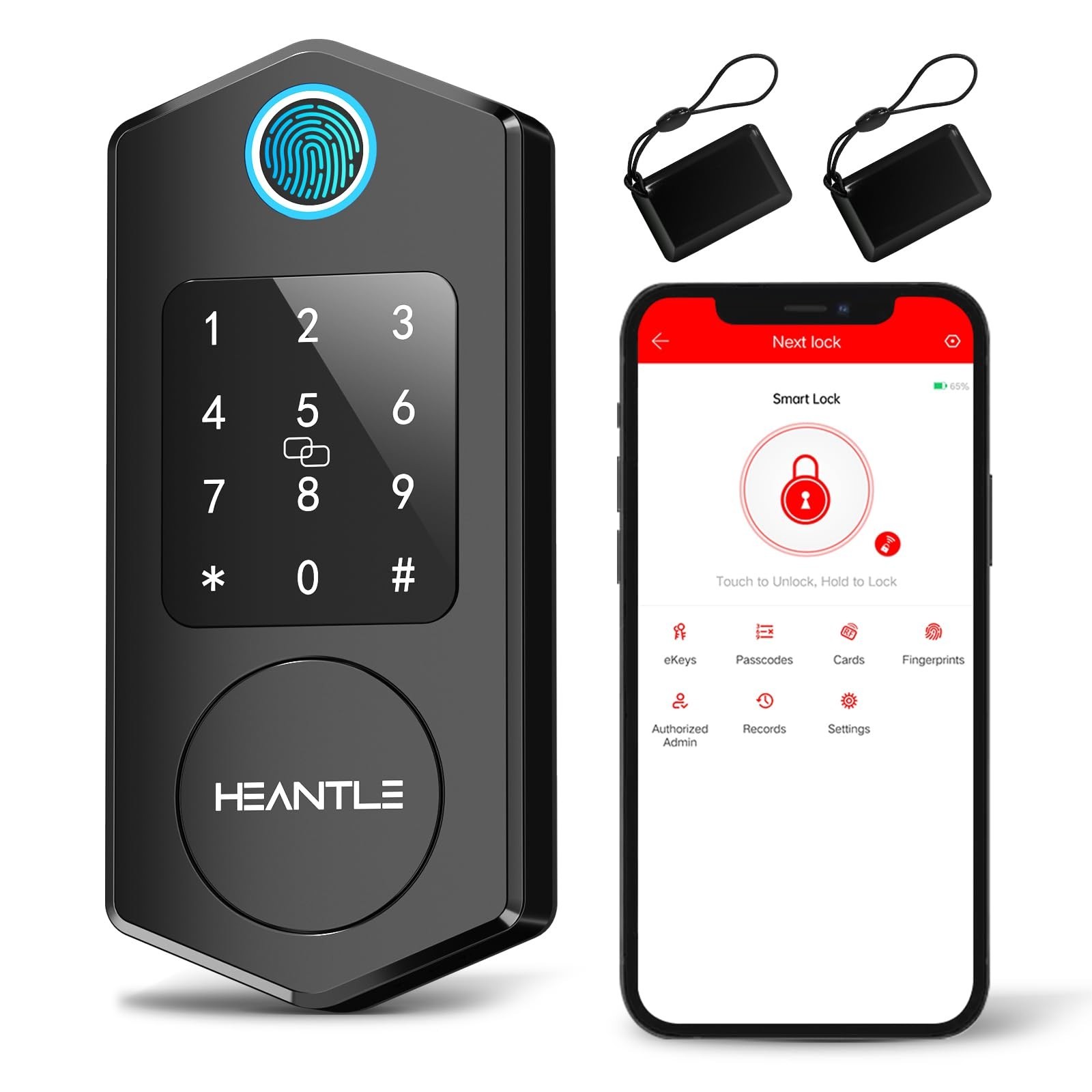 HEANTLE Fingerprint Smart Deadbolt Lock