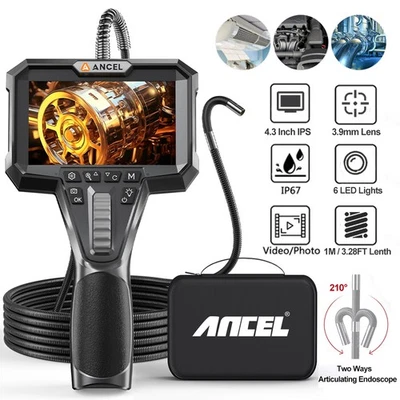 ANCEL Telecamera di ispezione endoscopio 210° 1080P HD borescopio telecamera endoscopica 3,9 mm auto