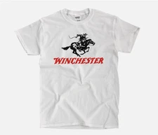 Winchester Logo Vintage T-Shirt White Western Cowboy Graphic Tee Retro American