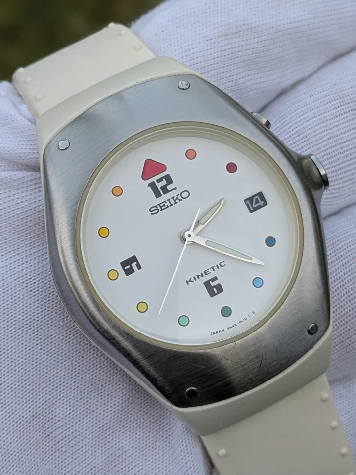 Reloj de cuarzo automático Seiko Kinetic 5M42-0HOO Japón Foto 3 de 4