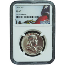 1957 Franklin Half Dollar NGC PF67 *JE