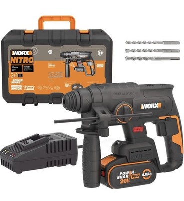 WORX NITRO WX381 Akku Bohrhammer 20V- bürstenloser Motor