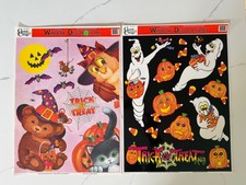 Collection of Vintage 1990's Halloween Window Clings- BRAND NEW  LOT 8 24"x17"