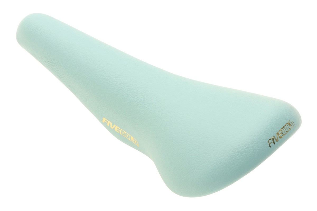 Kashimax Five Gold 4P Saddle NJS Steel Rails Light Blue Leather