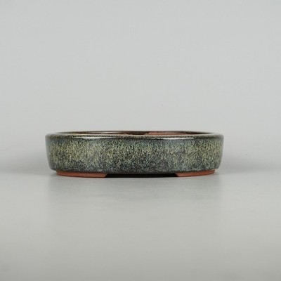 Japanese Bonsai Pot Tokoname Yozan Eimei Namako Glazed Oval 18.5cm-BP1708
