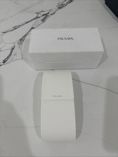 Prada White Leather Sunglasses Eyeglasses box w/Magnetic Hard Case