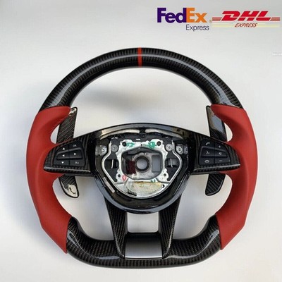 Red Carbon Fiber Steering Wheel for Mercedes-Benz AMG GT SL63 SL65 A45 W205 W176
