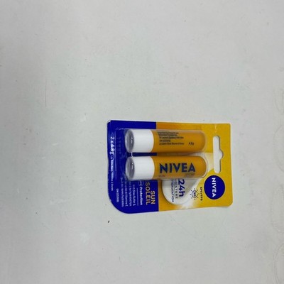 NIVEA Sun Lip Balm SPF30 Duo, Yellow, 2 x 4.8g Sticks (Canada)