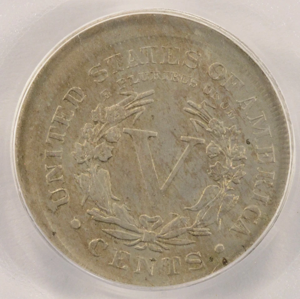 Liberty Nickel Struck 1906 5c 10 % descentrado graduación profesional AU58 Foto 2 de 4