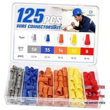 125 Pcs Wire Connectors Nuts, Small Wire Assortment Nuts Kit 125 PACK