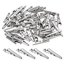 50pcs Alligator Clips 28mm Medium Steel Crocodile Clamps Silver