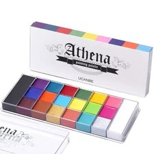 Athena Face Body Paint Oil Palette, Professional Flash Non Toxic Safe Tattoo Hal