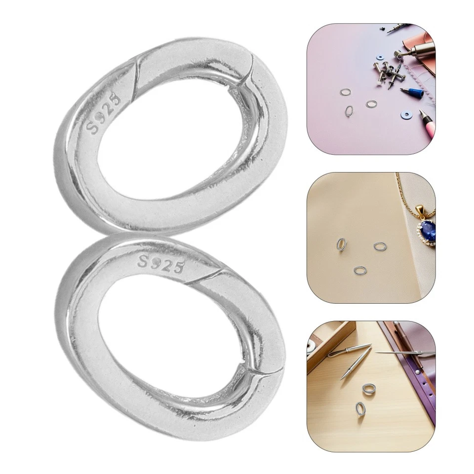 2 pezzi di clip per anello di collana in argento: anelli a molla - fermagli per - Immagine 4 di 4