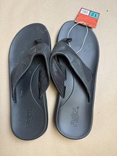 Flojos Shoes Mens Size 12 Black Thong Sandals Flip Flops Comfort Beach