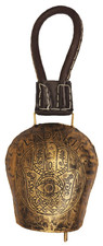 Hamsa Hand Engraved Wrought Iron Door Hanging Bell Handmade Wind Chime Cowbell