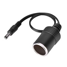 12V/24V Cigarette Lighter Adapter Cable, 5.5mm x 2.1mm DC Male to Female Powe...