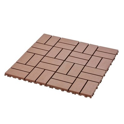 Plastic Interlocking Deck Tiles, 44 Pack of 12x12 Waterproof Brown