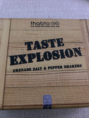 Taste Explosion Grenade Salt & Pepper Shakers 2009 Black White New