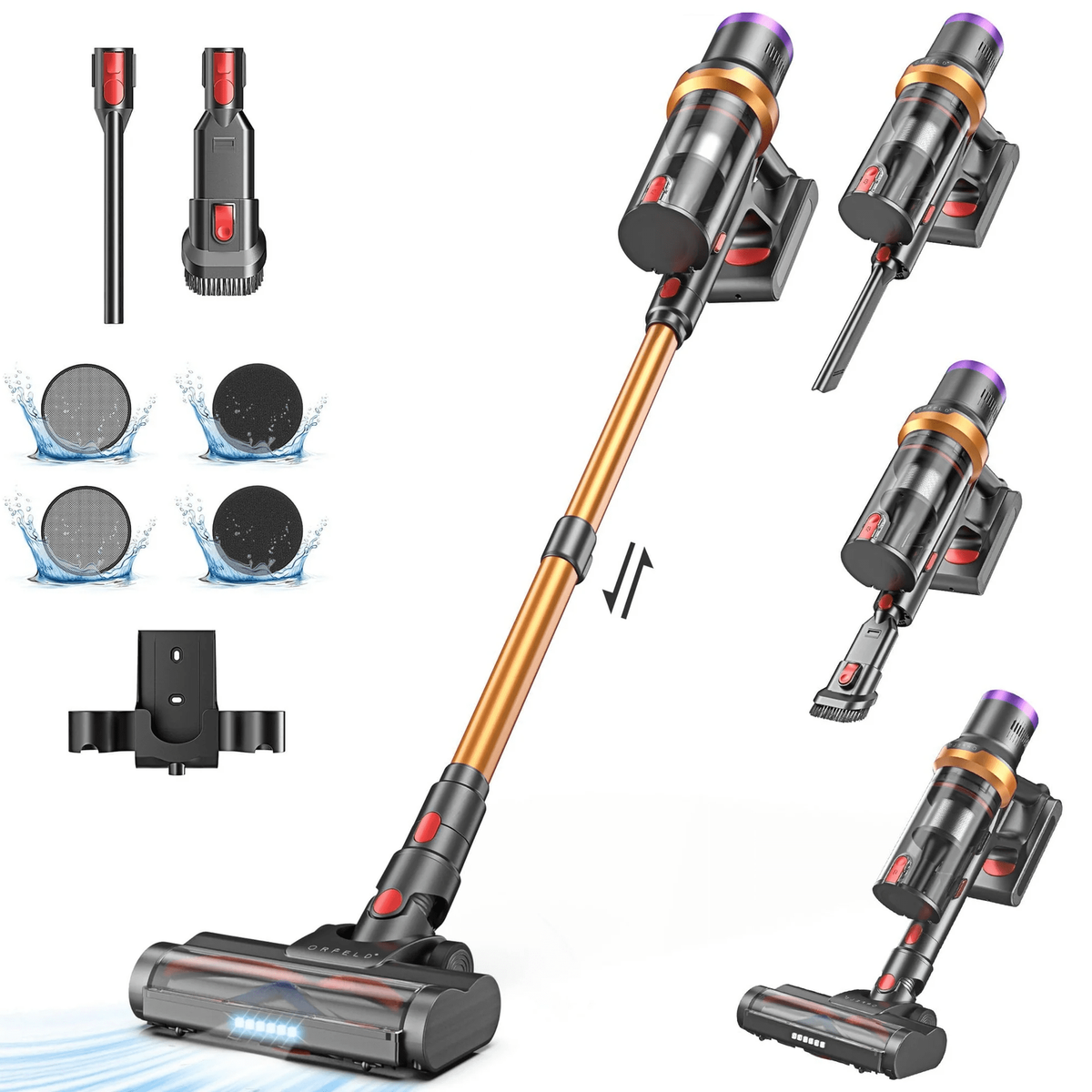 ORFELD JW-30 Cordless Vacuum Cleaner, Lightweight 35KPa Stick