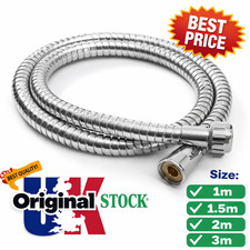 HIGH QUALITY SHOWER HOSE FLEXIBLE STAINLESS STEEL CHROMEBATHROOM PIPE 1 1.5 2 3m