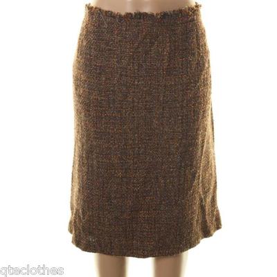 JONES NEW YORK $98 NEW Brown Wool Tweed Straight Skirt Bottoms Plus 24W 2X QCO