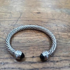 David Yurman Classic Cable Bangle Bracelet 6.8mm Thick Size 17mm 