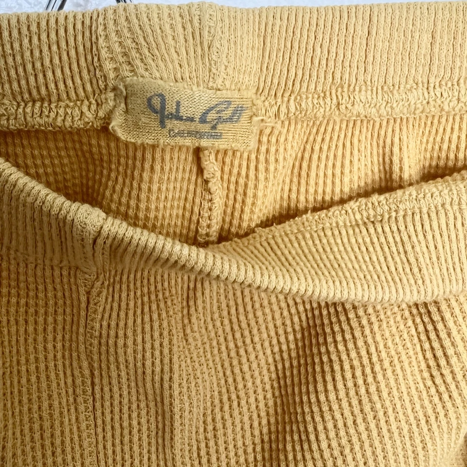 Pantalones Cortos Térmicos John Galt Para Mujer Talla Única OS Amarillo Mostaza Tejido Waffle Y2K Foto 3 de 3