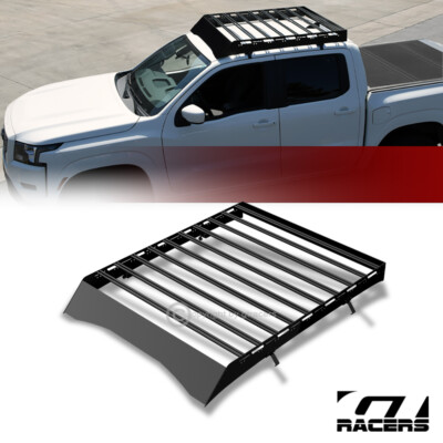For 2019-2023 Ram 1500 Crew Black Modular Window Frames Roof Basket+Wind Fairing