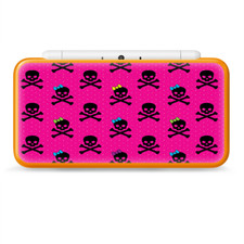 Skins Decal Wrap for Nintendo 2DS XL - Girl Bow skulls feminine pink