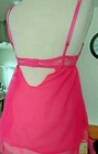 S Hot Pink Negligee Babydoll nightie sheer lace underwire chiffon sexy — photo 4