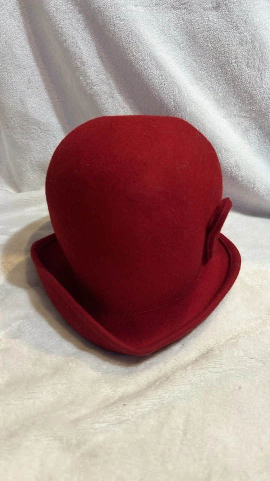 De colección RARO Dama Rachel Rojo Lana Coche Vestido Sombrero Años 60 Foto 4 de 4