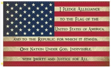 USA Pledge of Allegiance Vintage 3'X5' Flag ROUGH TEX® 100D
