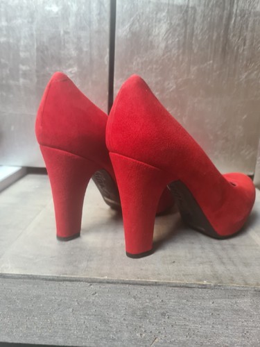 Nuove décolleté UNISA TAGLIA 38 camoscio tacchi alti rosso vera pelle alta qualità #S403 - Foto 8 di 10